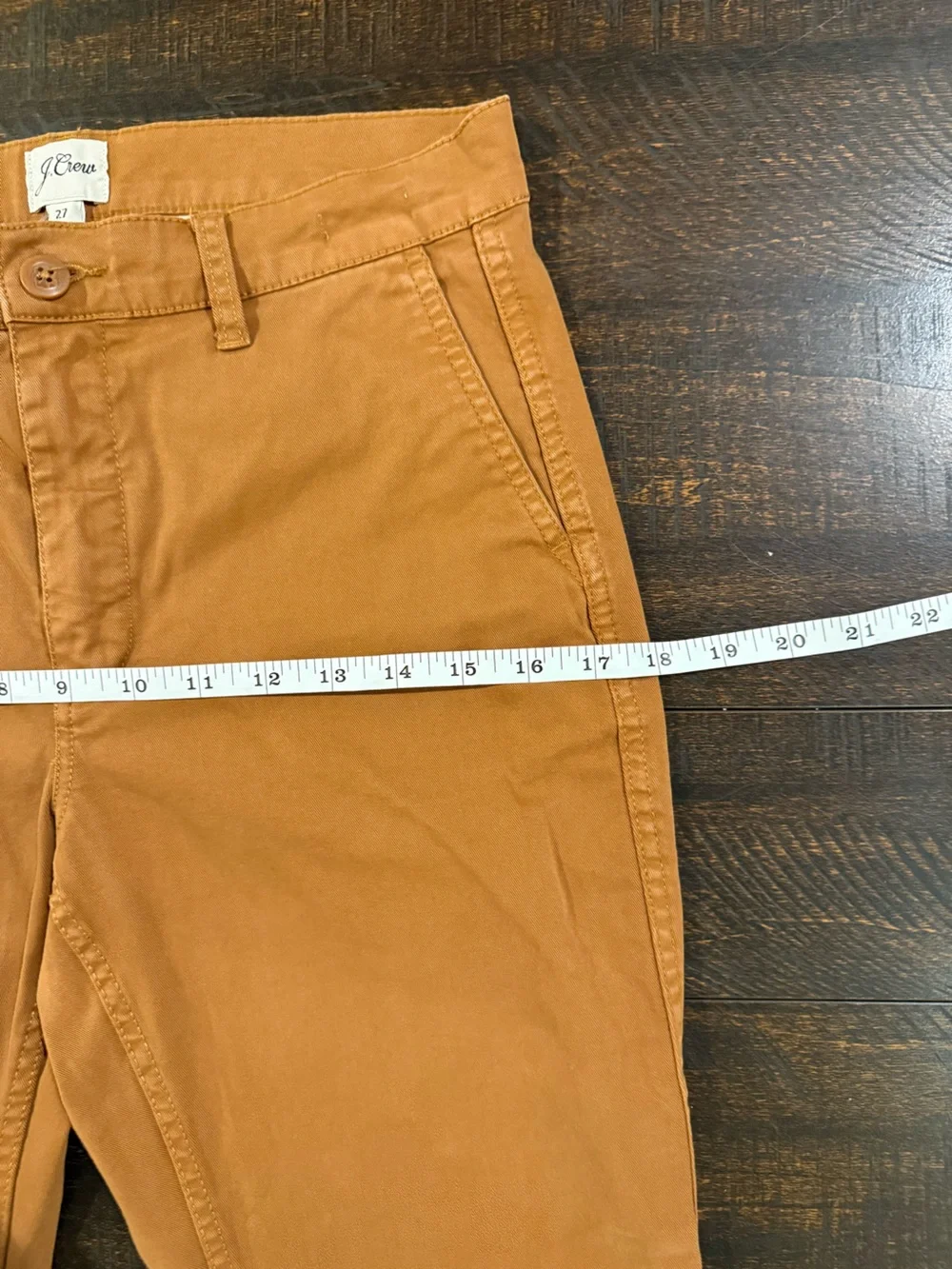 J.Crew Vintage Slim Straight Chino Pants Golden Hickory Size 27 Stretch